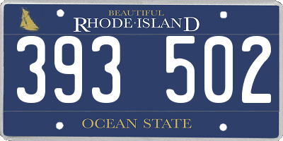 RI license plate 393502