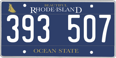 RI license plate 393507