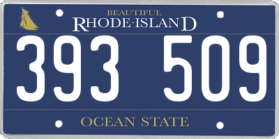 RI license plate 393509