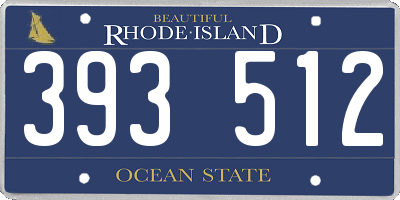 RI license plate 393512