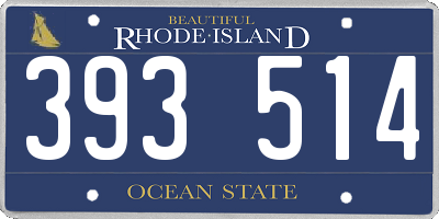 RI license plate 393514