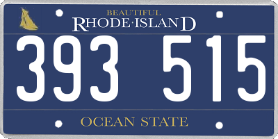 RI license plate 393515