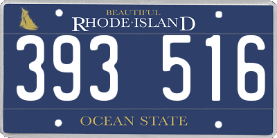 RI license plate 393516