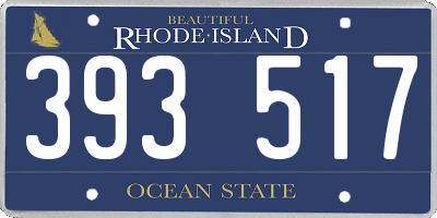 RI license plate 393517