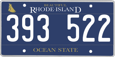 RI license plate 393522