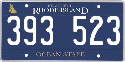 RI license plate 393523