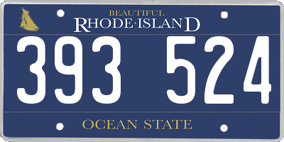 RI license plate 393524
