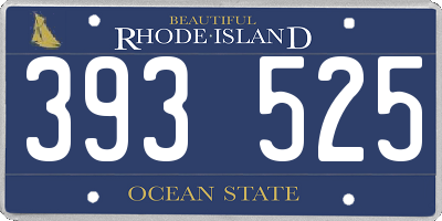 RI license plate 393525