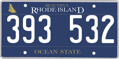 RI license plate 393532