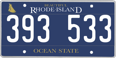 RI license plate 393533