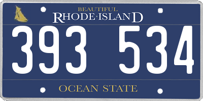 RI license plate 393534