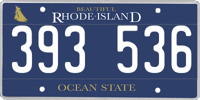 RI license plate 393536