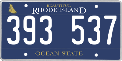 RI license plate 393537