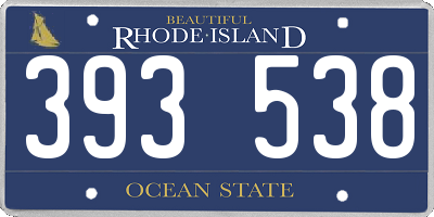 RI license plate 393538