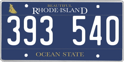 RI license plate 393540