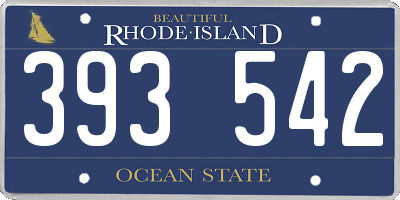 RI license plate 393542
