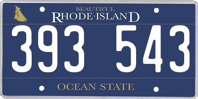 RI license plate 393543