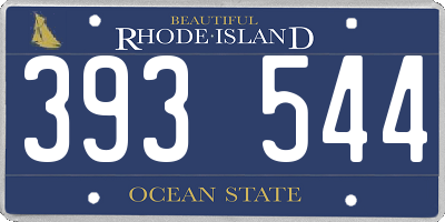 RI license plate 393544