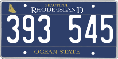 RI license plate 393545