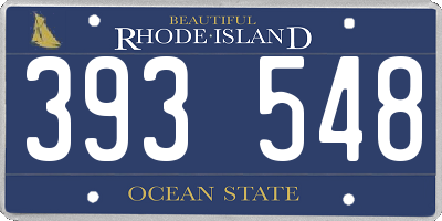 RI license plate 393548