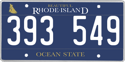 RI license plate 393549