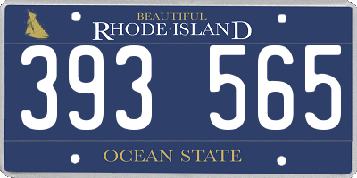 RI license plate 393565