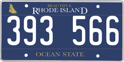 RI license plate 393566