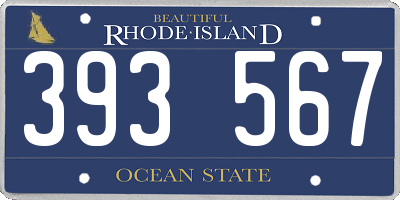 RI license plate 393567