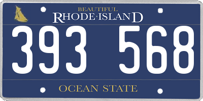 RI license plate 393568