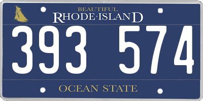 RI license plate 393574