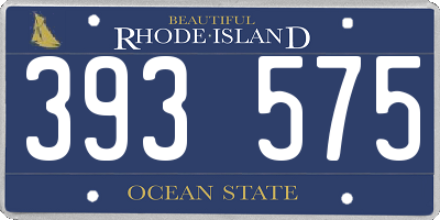 RI license plate 393575