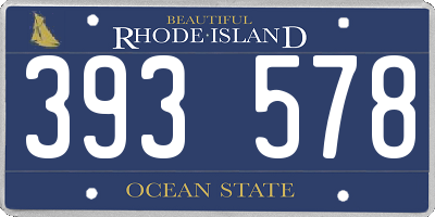 RI license plate 393578