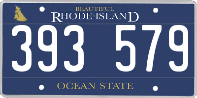 RI license plate 393579