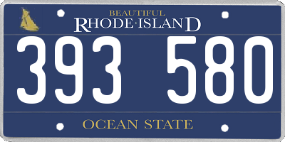 RI license plate 393580