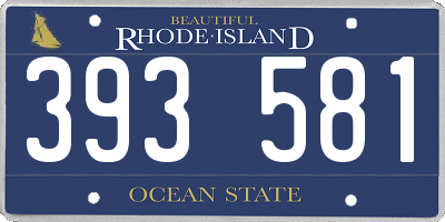 RI license plate 393581