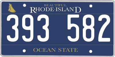 RI license plate 393582