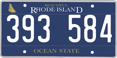 RI license plate 393584