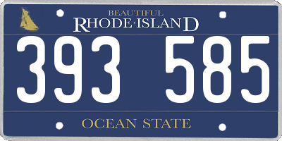 RI license plate 393585