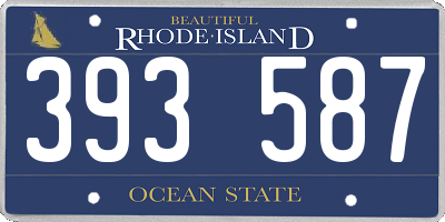 RI license plate 393587