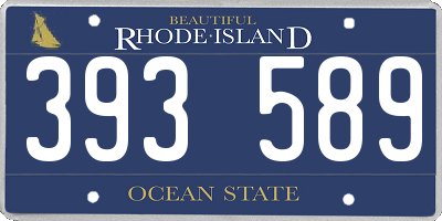 RI license plate 393589