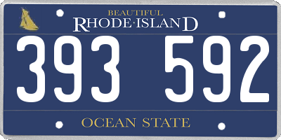 RI license plate 393592