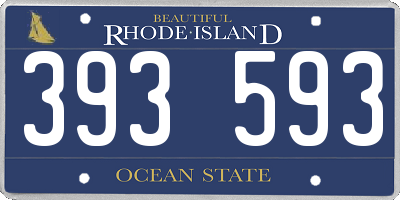 RI license plate 393593