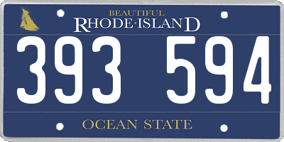 RI license plate 393594