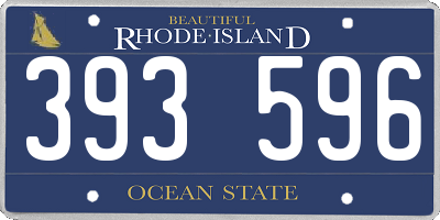 RI license plate 393596