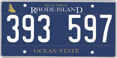 RI license plate 393597