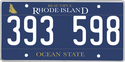 RI license plate 393598