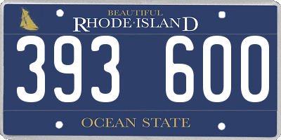 RI license plate 393600