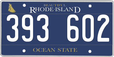 RI license plate 393602