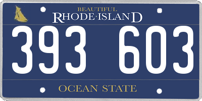 RI license plate 393603