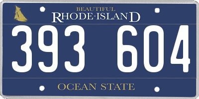RI license plate 393604